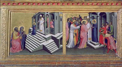 Madonna and Child with Saints, detail of the predella depicting the Presentation in the Temple and the Marriage of the Virgin: (detail) by Mariotto di Nardo